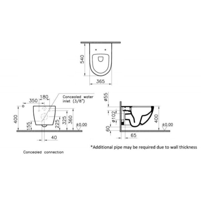Pakabināms tualetes pods SAT Rimless ar Slim Slow close vāku, melns-matēts