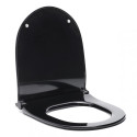 Hanging toilet SAT Rimless with Slim Slow close lid, black-matt