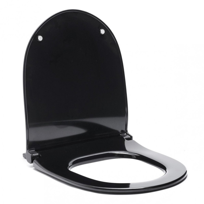 Pakabināms tualetes pods SAT Rimless ar Slim Slow close vāku, melns-matēts