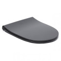 Подвесной унитаз SAT Rimless с крышкой Slim Slow close, черный матовый