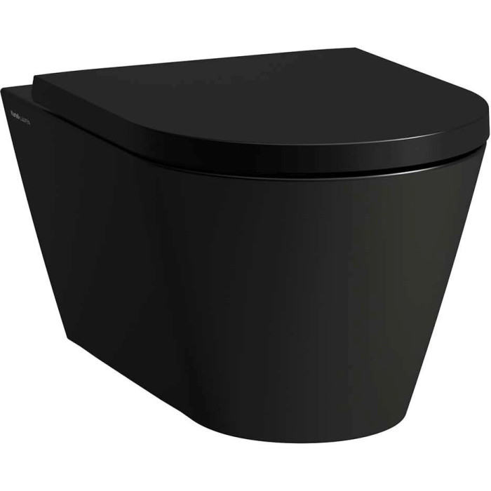 Pakabināms tualets LAUFEN Kartell Rimless ar SoftClose vāku, melns-matēts