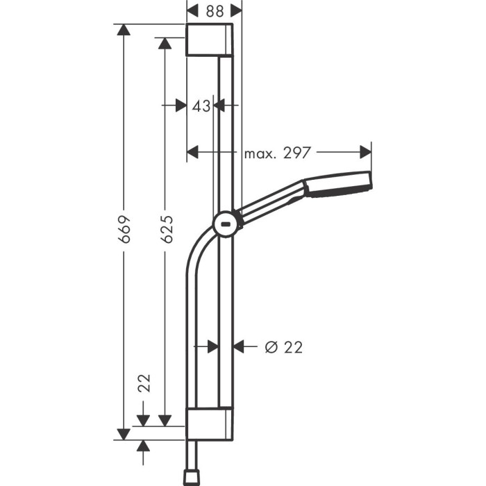 Dušas stenda komplekts HANSGROHE Pulsify Select S 65 cm, 24160670