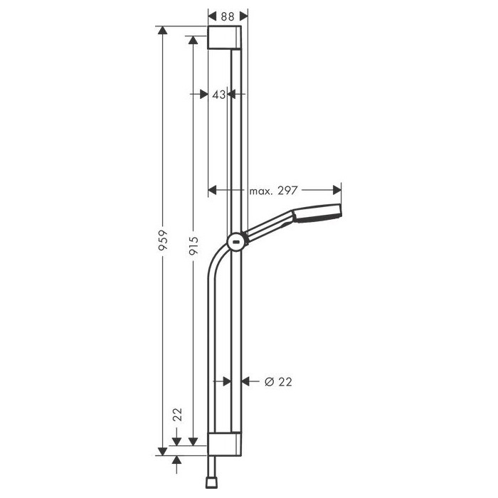Душевой комплект HANSGROHE Pulsify Select S 90 см, 24170670