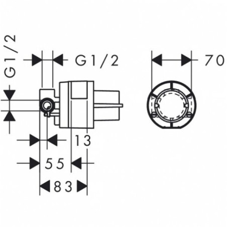 HANSGROHE Basic concealed part, 13620180