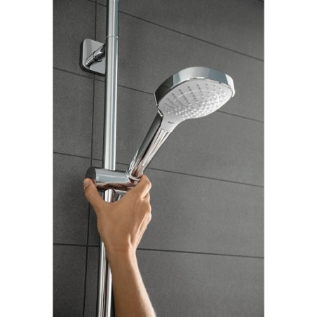 Dušas galva HANSGROHE Crome Select E 110 3 izsmidzinātāji Ecosmart, Balta / Hroms, 26810400