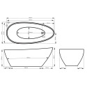 Izmantots akmens vanna BESCO Goya 700 x 1600 mm