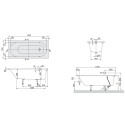 Прямоугольная ванна VILLEROY & BOSH Oberon из материала Quaryl 750 x 1700 мм