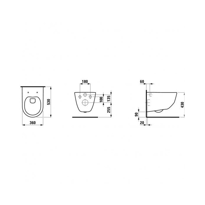 Подвесной унитаз LAUFEN Pro Rimless с толстым сиденьем Slowclose