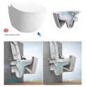 Built-in GROHE Rapid SL frame with a chrome button from VITRA Sento Rimless toilets