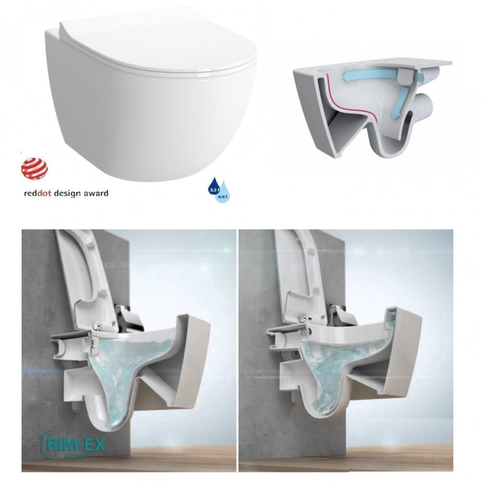 Potinkinis GROHE Rapid SL rāmis ar hromētu pogu no tualetēm VITRA Sento Rimless