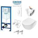Встраиваемая рама GROHE Rapid SL с белой кнопкой из унитазов DEANTE Peonia Rimless
