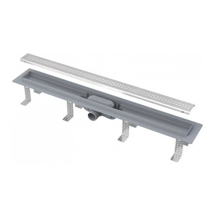 Plastic shower channel kit with stainless steel grates ALCADRAIN APZ9 Simple (Various length options)
