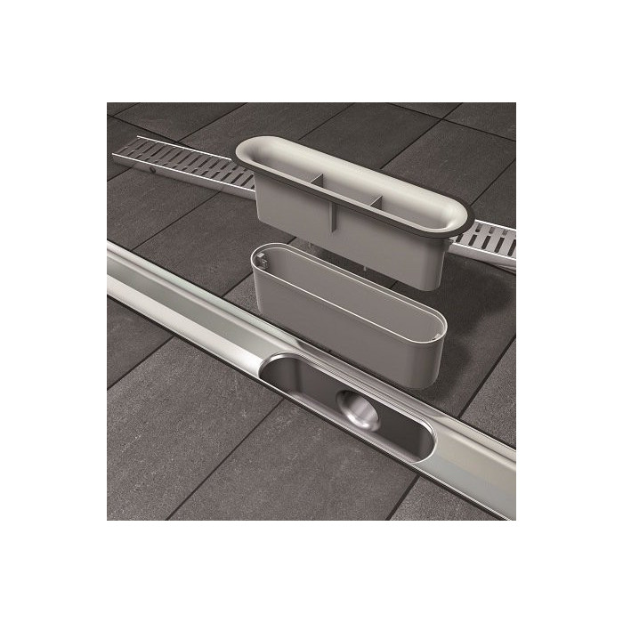 Dušo noteku komplekti ACO ShowerDrain C ar vertikālo flanšu, ar pielīmējamu flīzi Tile 3 in 1, (Dažādu garumu izvēle)