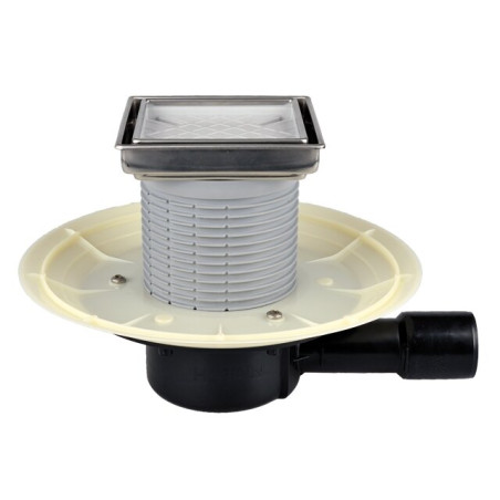 Horizontal trap for adhesive tile HL with "dry" siphon Primus, Klick-Klack grate, 510NPr-3020