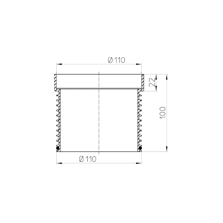 Trapo paaugstinājums HL 80 mm/d110 ar blīvējumu