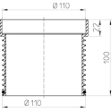 Trapo paaugstinājums HL 80 mm/d110 ar blīvējumu