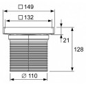 Stainless steel trap sets "dry" for adhesive tile "plate" TECEdrainpoint S, 150 x 150 mm, vertical