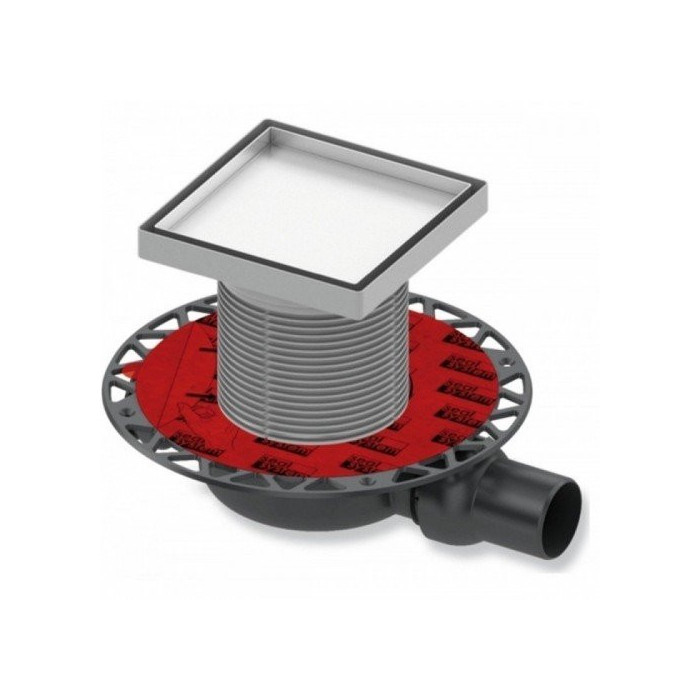 Nerūsējošā tērauda trapa komplekts ""dry"" līmējamai flīzei ""plate"" TECEdrainpoint S, 150 x 150 mm, īpaši plāns,