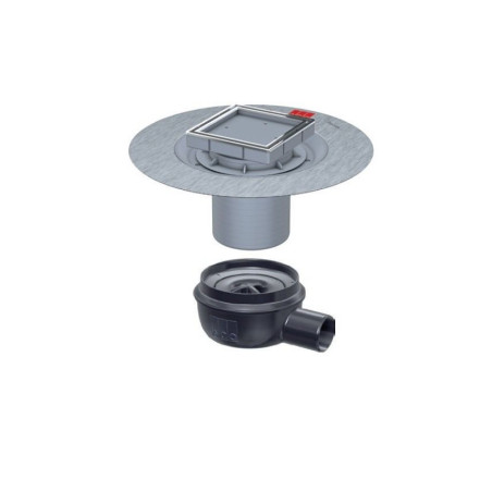 Trap with upper part for tiling ACO Easy Flow DN 50, with sealing joint for waterproofing, horizontal
