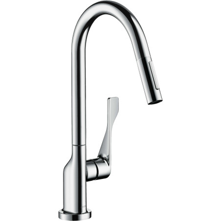 Kitchen (sink) faucet with pull-out spout HANSGROHE Axor Citterio, stainless steel, 39835800