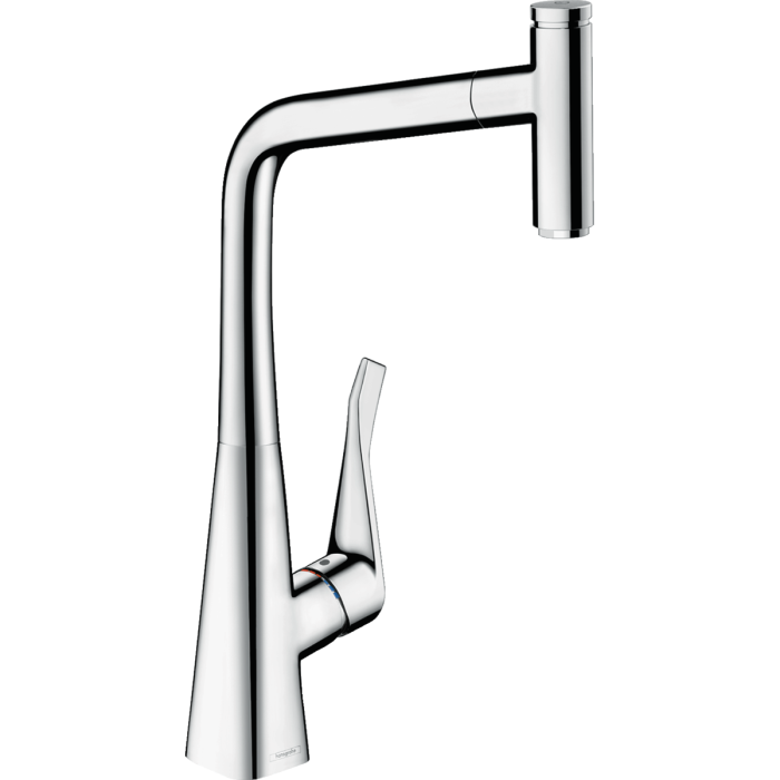 Кухонный смеситель с выдвижным изливом HANSGROHE Metris Select 320, хром, 73803000