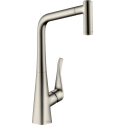Virtuves (izlietnes) maisītājs ar izvelkamu snapu HANSGROHE Metris Select 320, nerūsējošā tērauda, 14820800