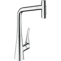 Virtuves (izlietnes) maisītājs ar izvelkamu snapu HANSGROHE Metris Select M71, hromēta, divu plūsmu, 73816000