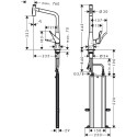 Virtuves (izlietnes) maisītājs ar izvelkamu snapu HANSGROHE Metris Select M71, hromēta, divu plūsmu, 73816000