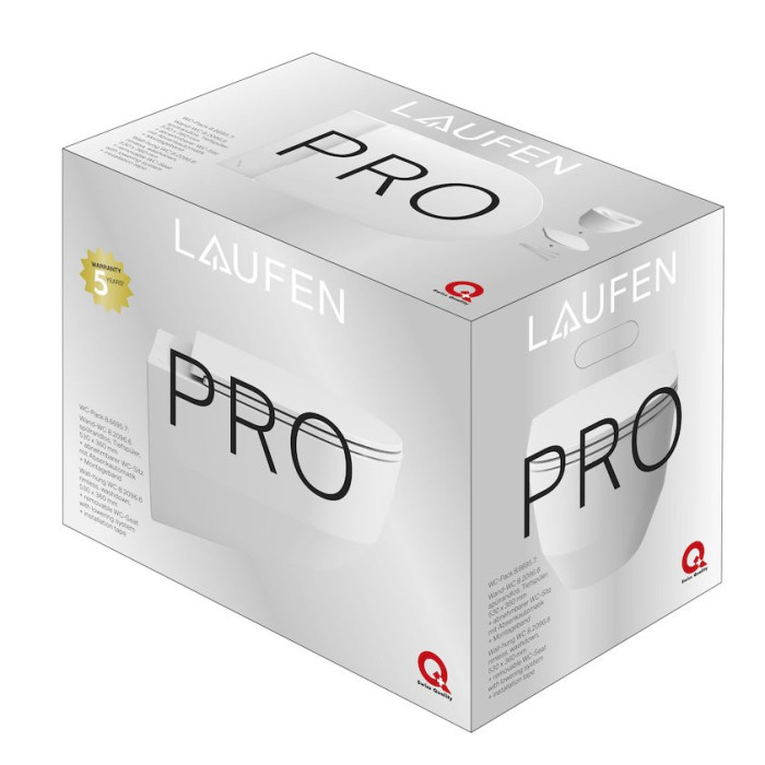 Pakabināms tualetes pods LAUFEN Pro Compact Rimless ar SLIM Slowclose vāku