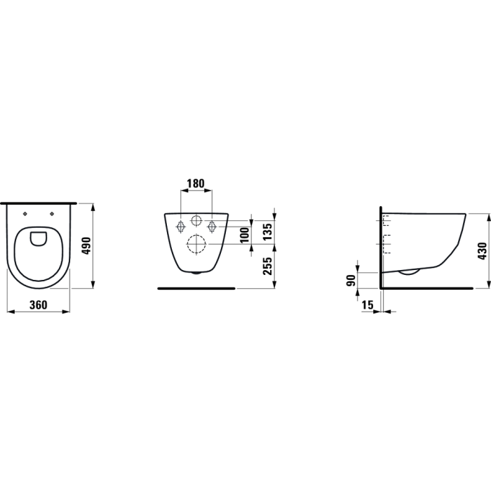 Laufen Pro Compact Rimless wall-mounted toilet with SLIM Slowclose seat