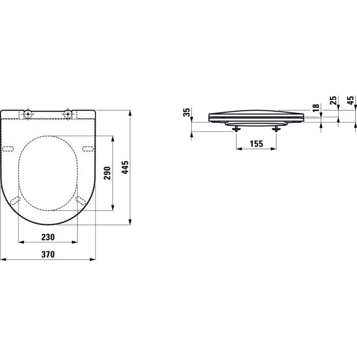 Pakabināms tualetes pods LAUFEN Pro Compact Rimless ar SLIM Slowclose vāku