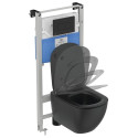 Hanging unit with a thin slow-close lid IDEAL STANDARD Tesi with AquaBlade technology, black-matt