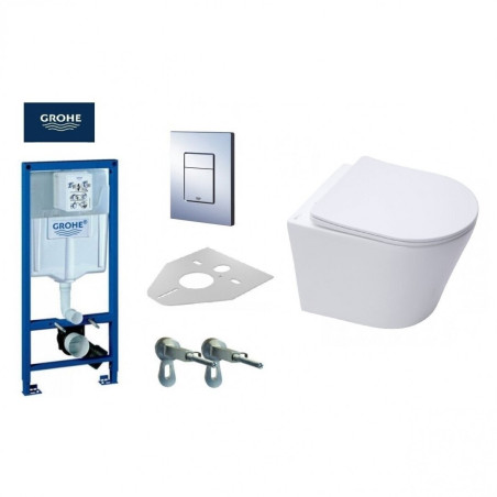 Встраиваемая рама GROHE Rapid SL с хромированными кнопками из коллекции Infinitio Compact Rimless