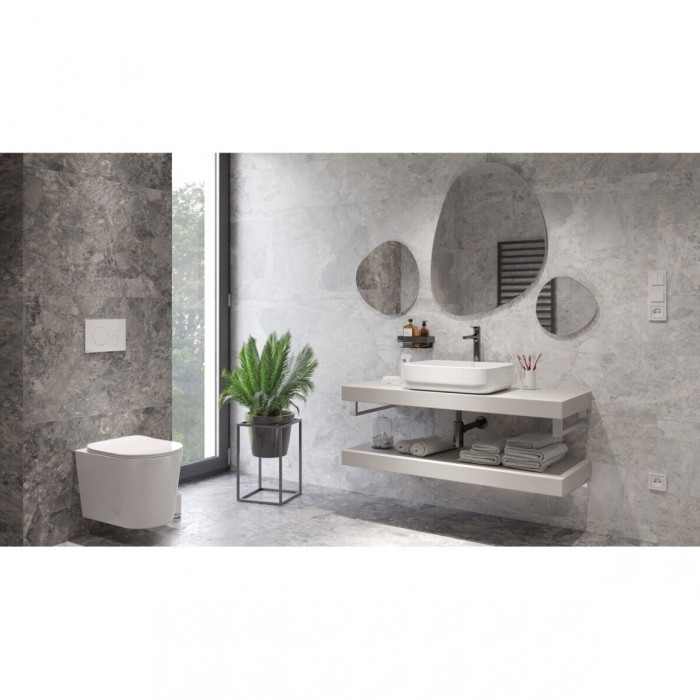 GROHE Rapid SL concealed frame set 4 in 1 with white button's SAT Infinitio Compact Rimless toilet