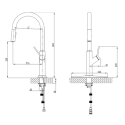 Kitchen mixer FUSOR with pull-out shower, SM1225CR