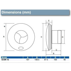 Ventilators AIRFLOW iCON 15 Ø100mm 68 m3/stundā