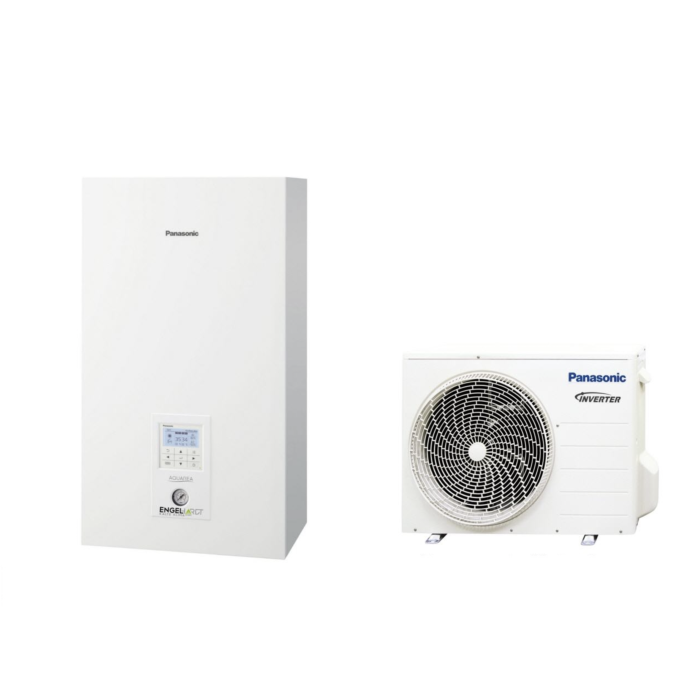 J jaunākās paaudzes Siltumsūknis gaiss - ūdens 9 kW PANASONIC, vienradzis