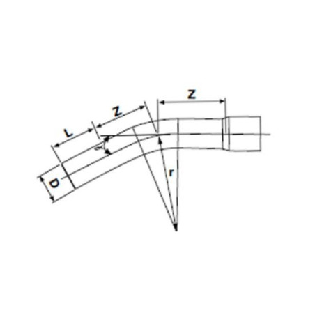 Elkoņa gara PVC-U PİMTAŞ 110 x 22,5° (PN10)