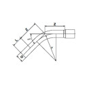 Elkoņa gara PVC-U PİMTAŞ 110 x 45° (PN10)