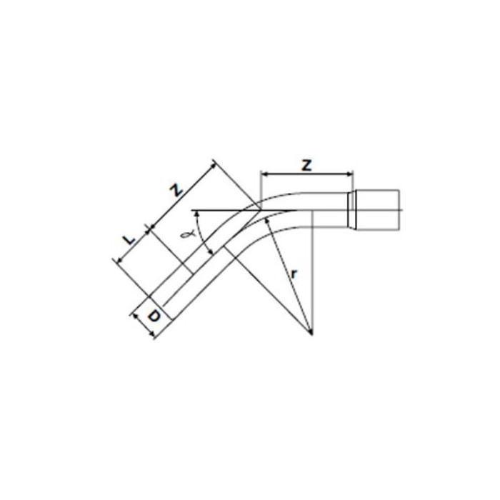 Long elbow PVC-U PİMTAŞ 110 x 60° (PN10)