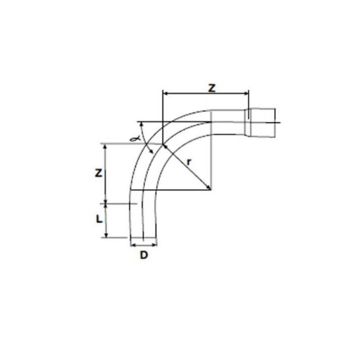Long elbow PVC-U PİMTAŞ 110 x 90° (PN10)