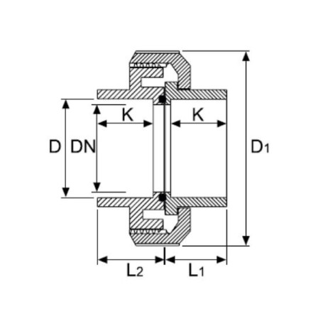Izjauc PVC savienojumu PİMTAŞ 40 (PN16)
