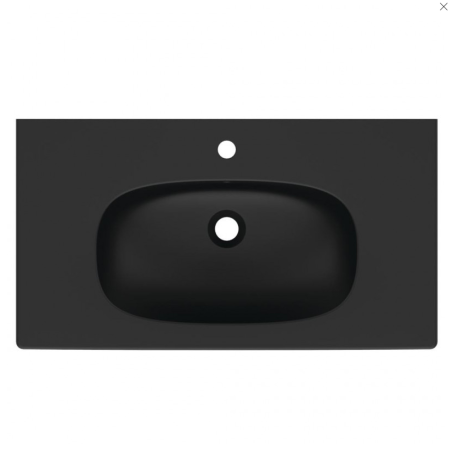 Sink mounted on IDEAL STANDARD Tesi cabinet, black matte 83 cm, T3509V3
