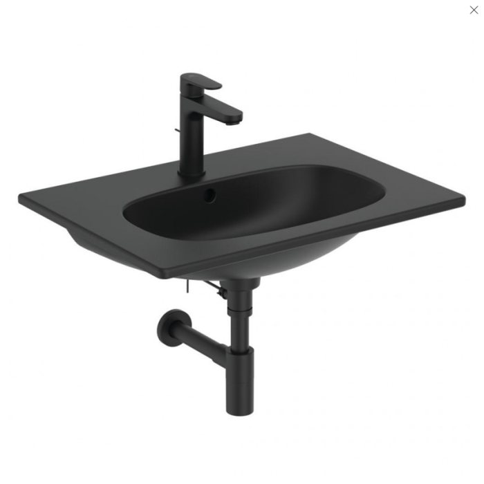 Izlietne uzstādāma uz skapīša IDEAL STANDARD Tesi, melna matēta 63 cm, T3510V3
