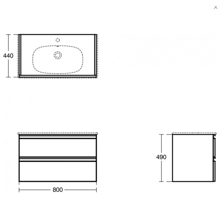 Pakabināma vannas skapītis IDEAL STANDARD Tesi, melns matēts 80 cm, T0051ZT