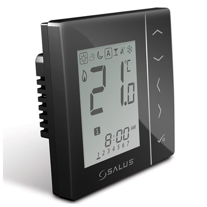 Built-in programmable room thermostats SALUS black, VS30B