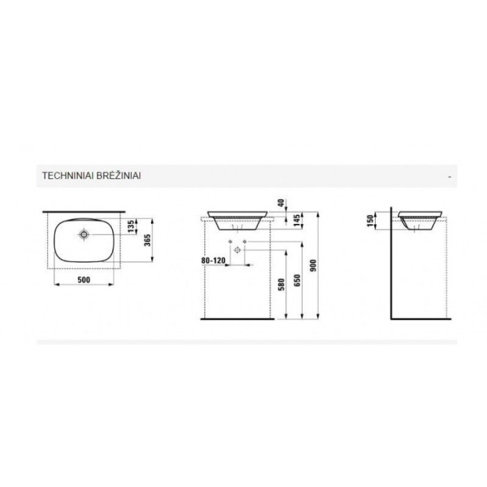 Ielaidams izlietni LAUFEN Ino 50x36, 817302