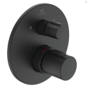 Потенциальная термостатическая душевая система IDEALUS STANDARTAS Ceratherm 100, с головкой 300 мм caseus, черная матовая, A7573