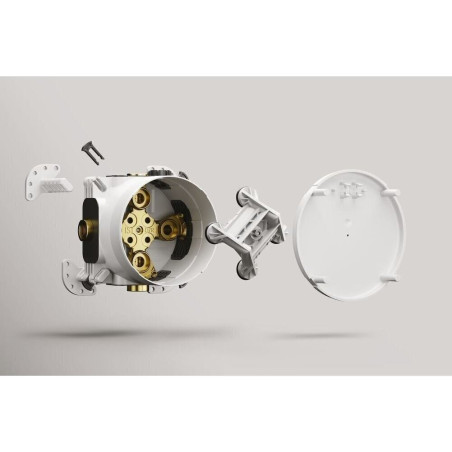Built-in thermostatic shower system IDEAL STANDARD Ceratherm C100, with a 200 mm case head, matte black, KCT20XG