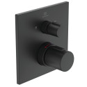 Potinkinā termostatiska dušas sistēma IDEALUS STANDARTS Ceratherm C100, ar 200 mm caseus galviņu, melna matēta, KCT20XG